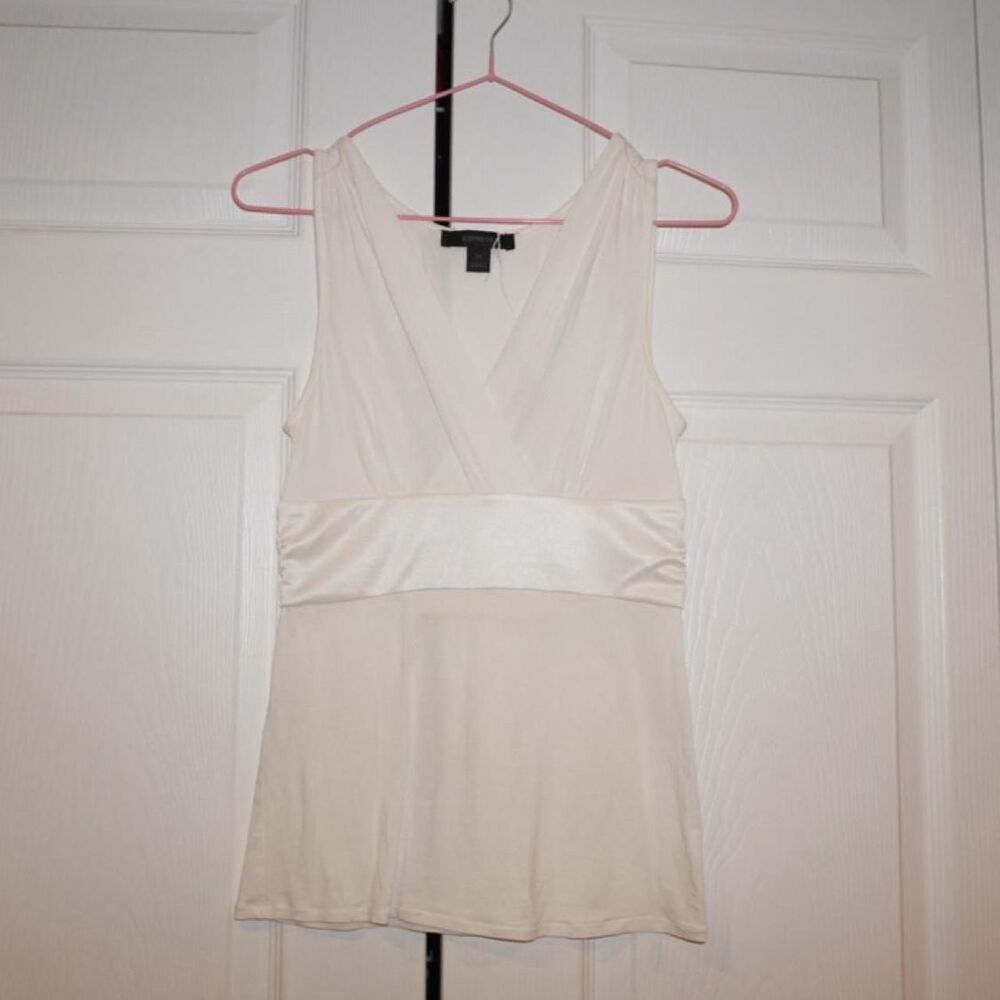 Express Women's White and Cream Vest